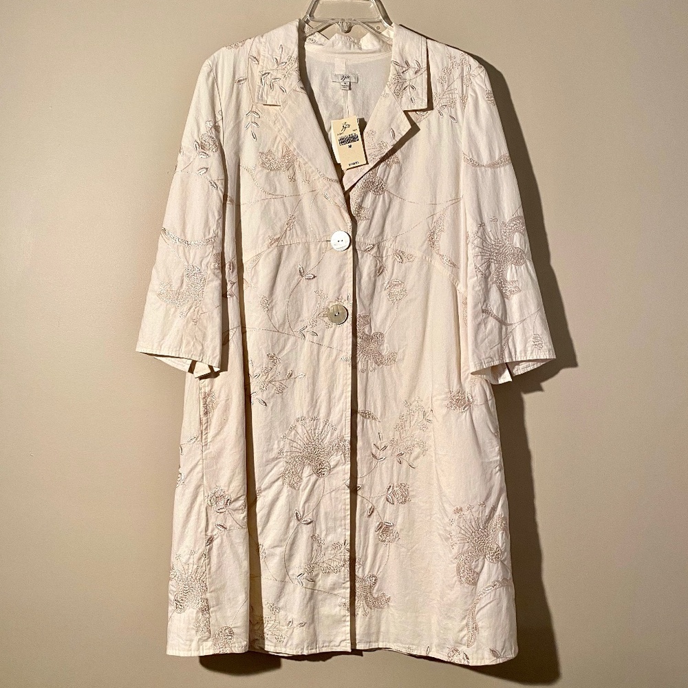 NWT J.Jill embroidery light jacket Sz M